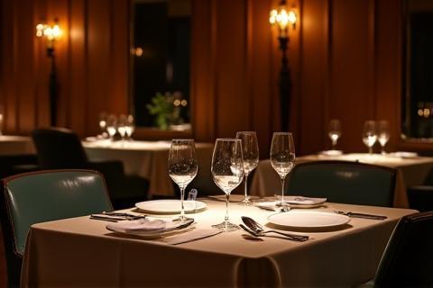 Allestimento elegante della sala da pranzo privata
