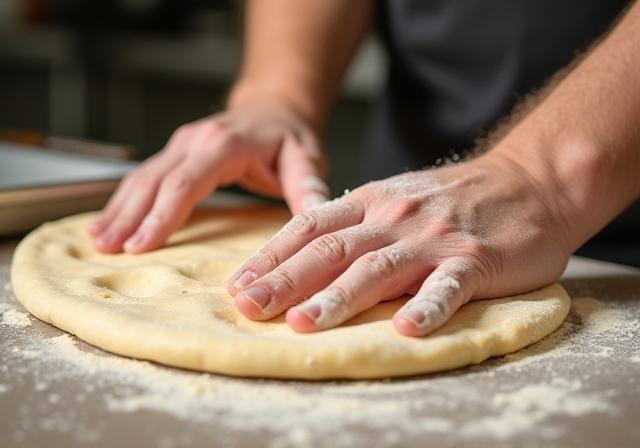 Processo di preparazione della focaccia
